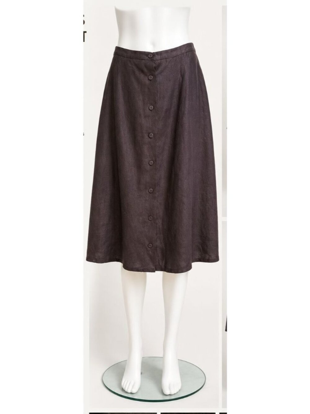 Talbots Petites Irish Linen Skirt Women 16 Black Whimsigoth Dark Romantic Fairy